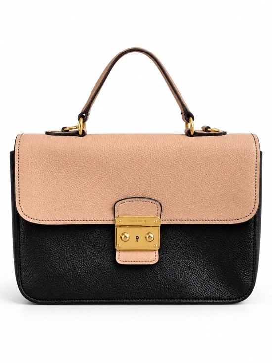Miu Miu Handbags - Miu Miu Madras Cipria Leather Top Handle Crossbody Satchel